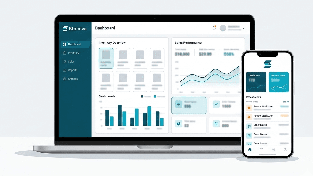Stocova web dashboard and mobile sales-rep app